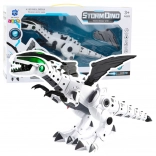 Dinosaure robotique avec ailes mobiles, lumières et sons – blanc