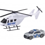 TEAMSTERZ hélicoptère et petite voiture – set de véhicules de secours