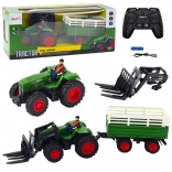 Tracteur RC avec remorque et fourches 2,4 GHz