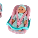 Poupée bébé 30 cm au corps souple avec porte-bébé et tétine