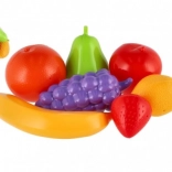 Faux fruits en plastique pour cuisine enfant en filet (7 pièces)