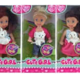 Poupée avec petit animal 12 cm