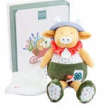 Coffret cadeau Doudou vache Aneth avec couverture verte 28 cm