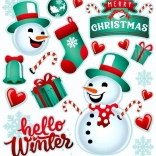 Transferts thermocollants bonhomme de neige d’hiver – petite feuille