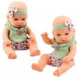 Poupée Bébé en Tenue Verte à Motif Floral avec Bandeau à Nœud