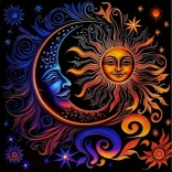 Peinture diamant Soleil et Lune 30x40 cm