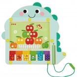 Jeu magnétique de tri des couleurs avec dinosaure