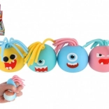 Balle antistress avec visage – franges, assortiment de couleurs