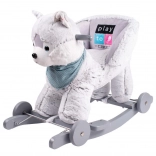 Chien husky en peluche à bascule et à roulettes avec mélodie PlayTo