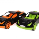 voiture de sport en plastique 38 cm à roue libre, 2 couleurs