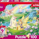 Puzzle Bayala : licornes magiques 100 pièces avec figurine SCHLEICH