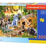 Puzzle 300 pièces animaux sauvages sur planche
