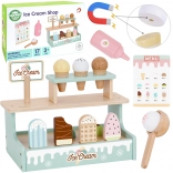 Stand de crème glacée en bois WOOPIE GREEN – jeu de glace, 16 pièces