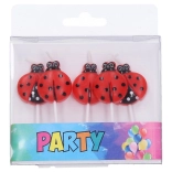 Bougies de fête Coccinelle - Lot de 5 pièces