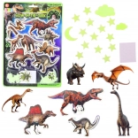 Autocollants fluorescents pour mur – dinosaures et petites étoiles