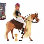 Poupée jockey ANLILY avec cheval, articulée, avec accessoires