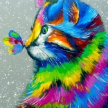 Puzzle belle chatte et papillon 1000 pièces