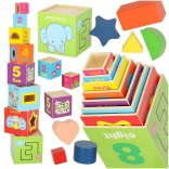 Tour éducative XXL en bois avec formes et apprentissage des nombres