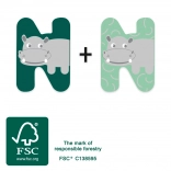 Small foot lettre en bois N