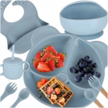 Set de repas en silicone pour enfants 8 pièces - menthe