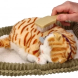 Chat en peluche respirant roux tigré