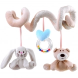 Spirale en peluche pour poussette avec jouets