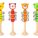 Hochet en bois avec grelots – animaux