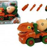 toupie bétonnière dinosaure à démonter – jouet de construction orange pour enfants