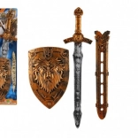 Épée et bouclier de chevalier pour enfants avec étui 55 cm