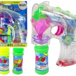 Pistolet à bulles avec lumière LED et deux recharges