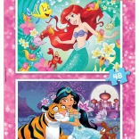 EDUCA Puzzle Disney Princesses : Ariel et Jasmine 2x48 pièces