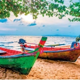 Puzzle bateaux colorés sur la plage 2000 pièces