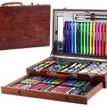 Ensemble d'art dans une mallette en bois 123 pièces