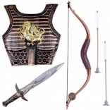 Set enfant de chevalier avec armure, arc et épée