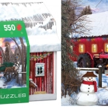 Puzzle en boîte métallique Noël à la ferme 550 pièces EUROGRAPHICS