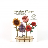 Bouquet de fleurs en bois 3D