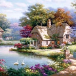 ANATOLIAN Puzzle Chaumière aux cygnes 1500 pièces