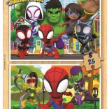 EDUCA Puzzle en bois Spidey et ses amis extraordinaires 2x25 pièces