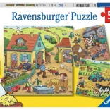 RAVENSBURGER Puzzle À la ferme 3x49 pièces