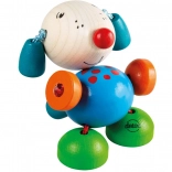 Detoa Hafík – petit chien en bois à tirer sur élastique