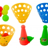 Jeu d’adresse avec paniers lance-balles, 2 paniers et 6 balles