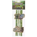 Pailles en papier motif dinosaures, 6 pcs