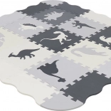 tapis puzzle en mousse dinosaures gris 28 × 28 cm