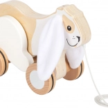 Jouet à tirer en bois Lapin avec oreilles bruissantes de Small Foot