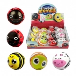 Balle en caoutchouc rebondissante animal 6 cm, motifs assortis