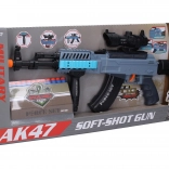 Mitrailleuse avec projectiles en mousse et effets lumineux, sonores et vibrants 62 cm