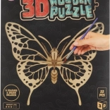 MOXY puzzle 3D en bois à colorier Papillon