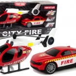 kit de secours pompiers – hélicoptère et voiture avec lumières et sons