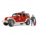 Jeep Wrangler de pompier rouge avec figurine et accessoires