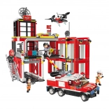 Qman MineCity centre des pompiers – jeu de construction pour enfants